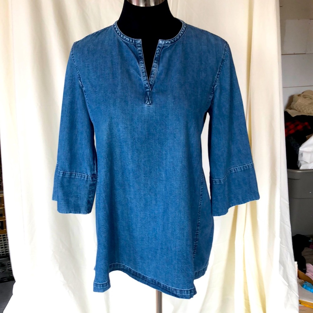 Denim top 3/4 length sleeves Cuffed or uncuffed